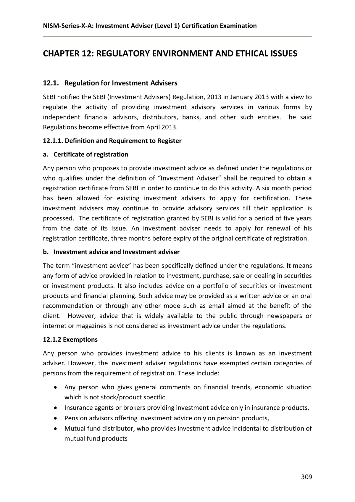 Investment Advisor Pages - Chapter 12: Regulatory Environment And 