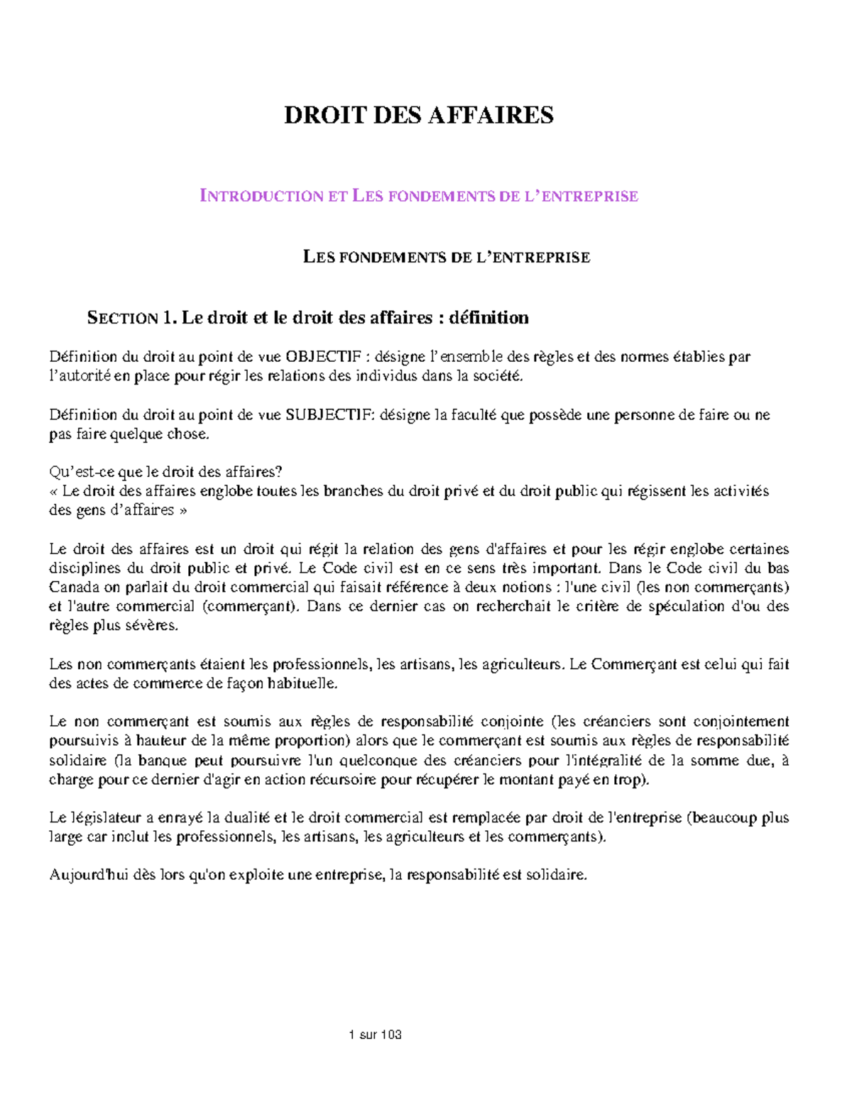 dissertation en droit des affaires