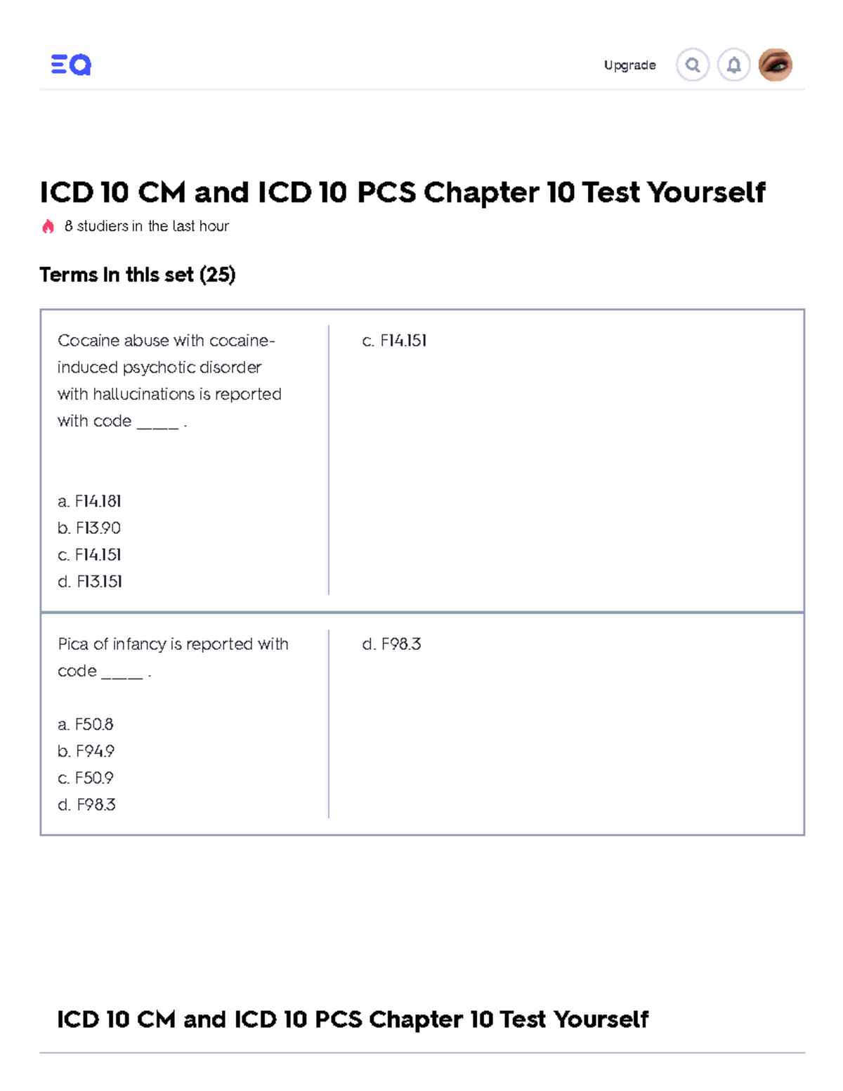 ICD 10 CM and ICD 10 PCS Chapter 10 Test Yourself - Upgrade ICD 10 CM ...