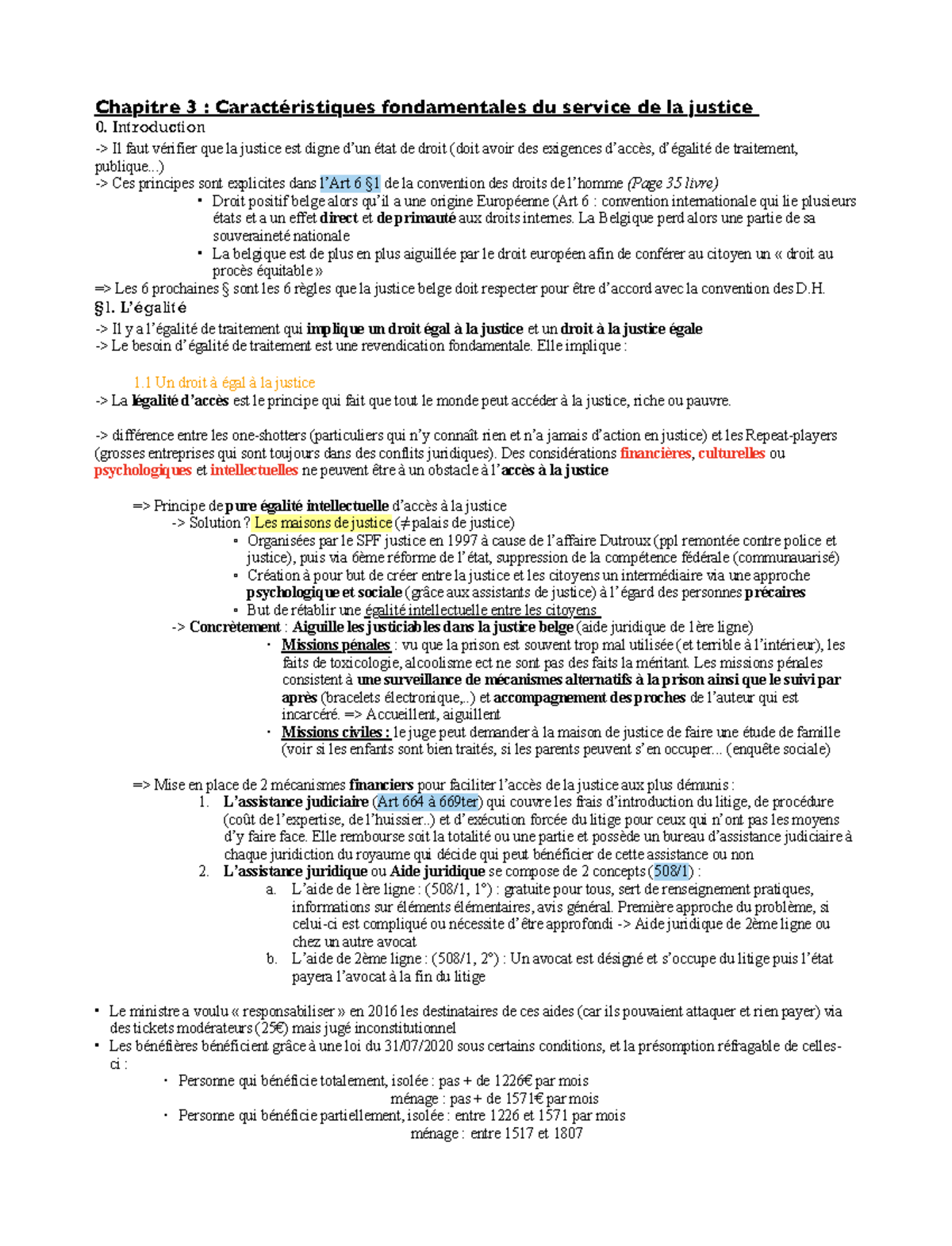 Institution judiciaire - Synthèse chapitre 3 - Chapitre 3 ...