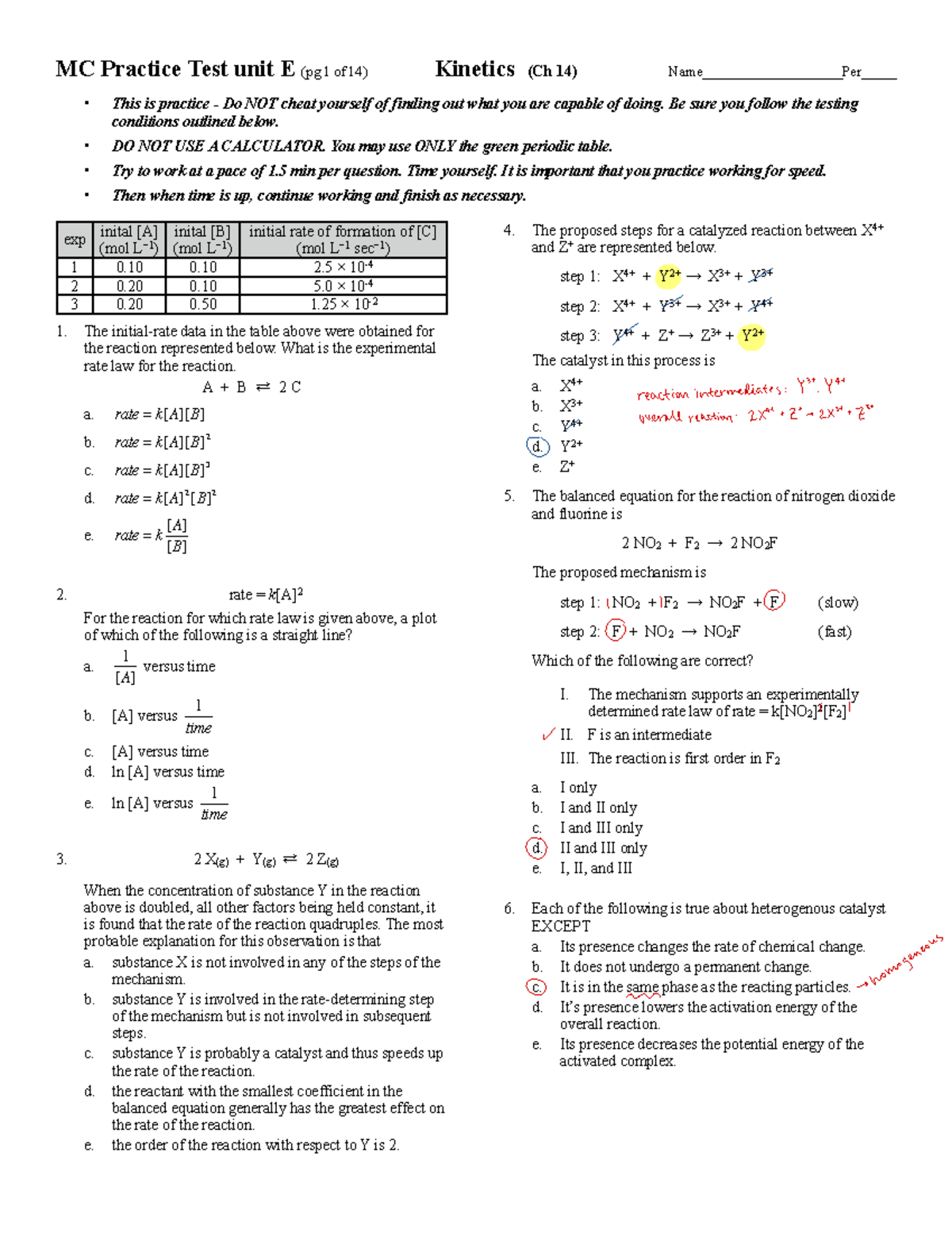 Ap chem practice test This is practice Do NOT cheat