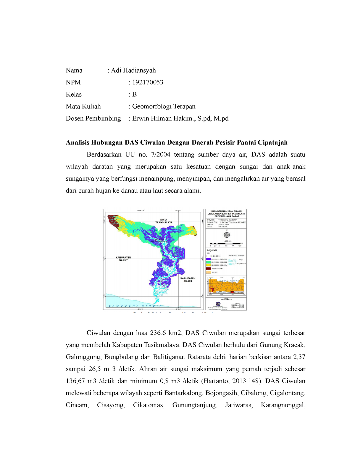 Tugas Geomorfologi Terapan - Nama : Adi Hadiansyah NPM : 192170053 ...