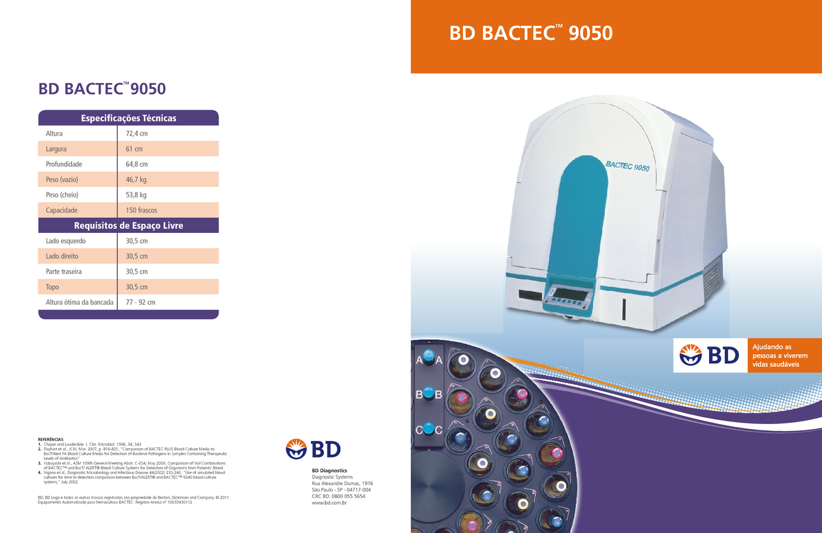 DS BLD Bactec9050 BR PT BD Diagnostics Diagnostic SystemsRua