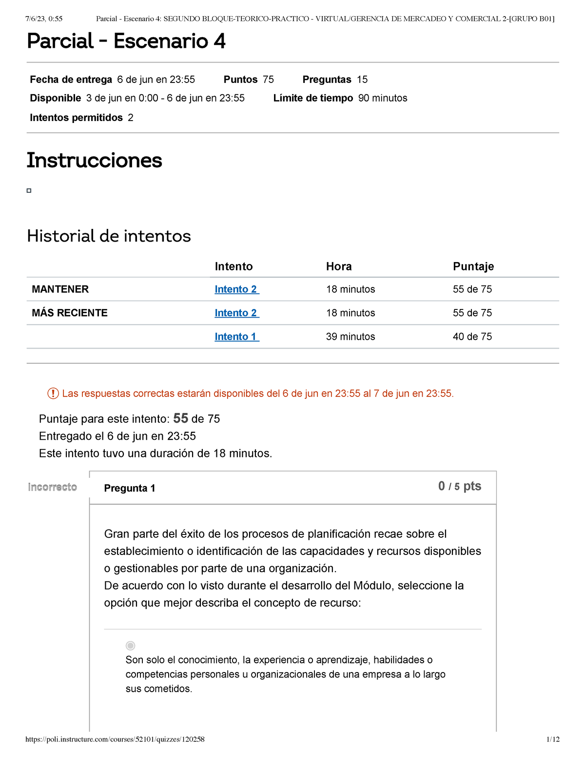 Parcial Gerencia De Mercadeo - Parcial - Escenario 4 Fecha De Entrega 6 ...