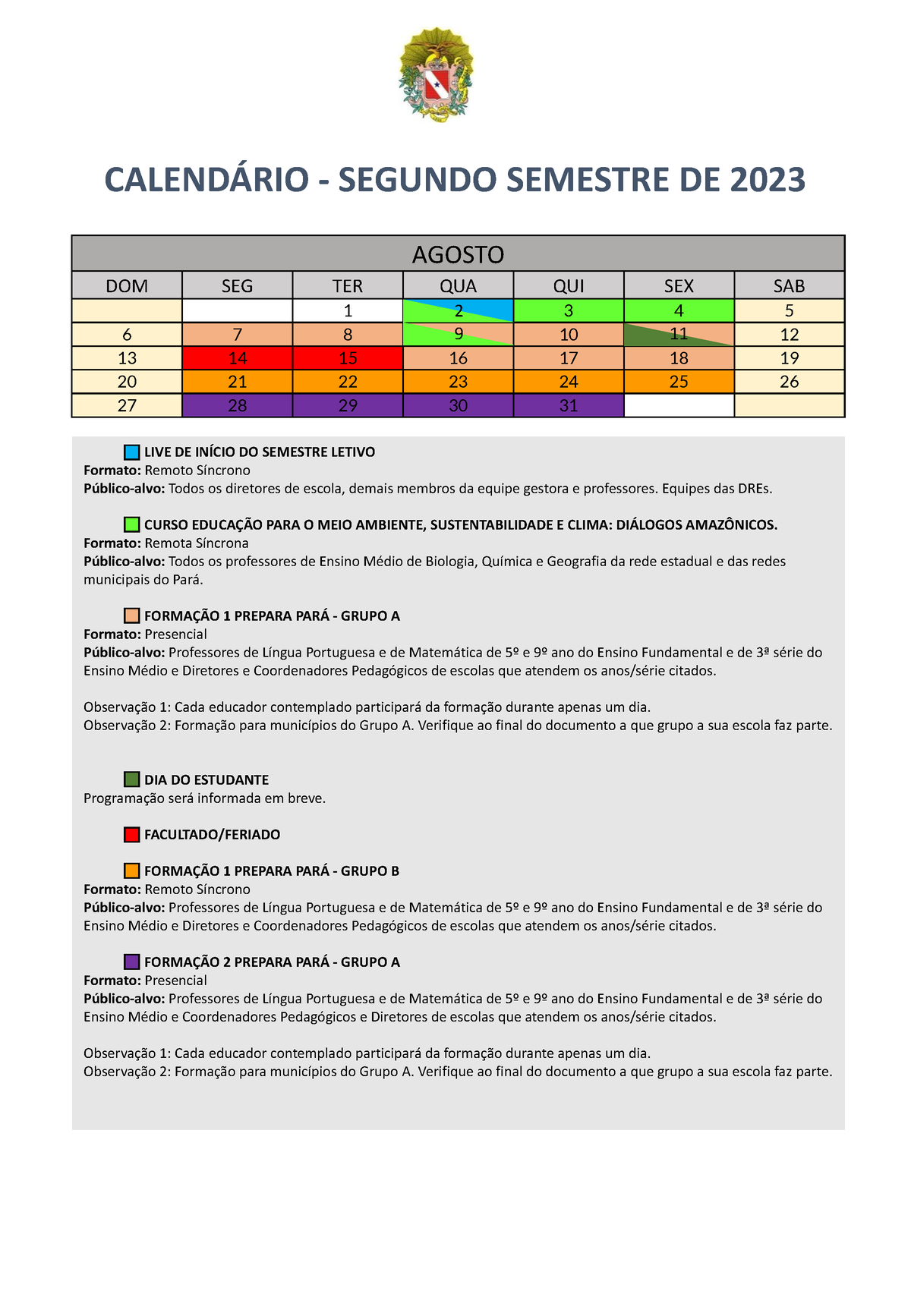 Calendário Segundo Semestre CalendÁrio Segundo Semestre De 2023 Agosto Dom Seg Ter Qua Qui