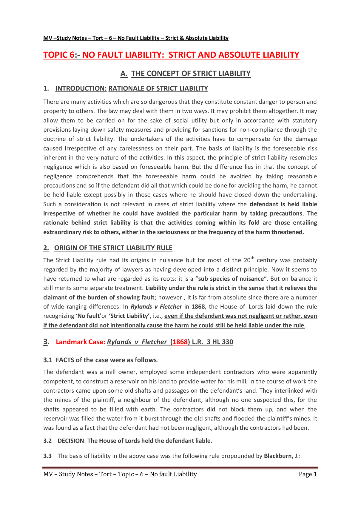 tort-topic-6-no-fault-liability-stri-mv-study-notes-tort-6