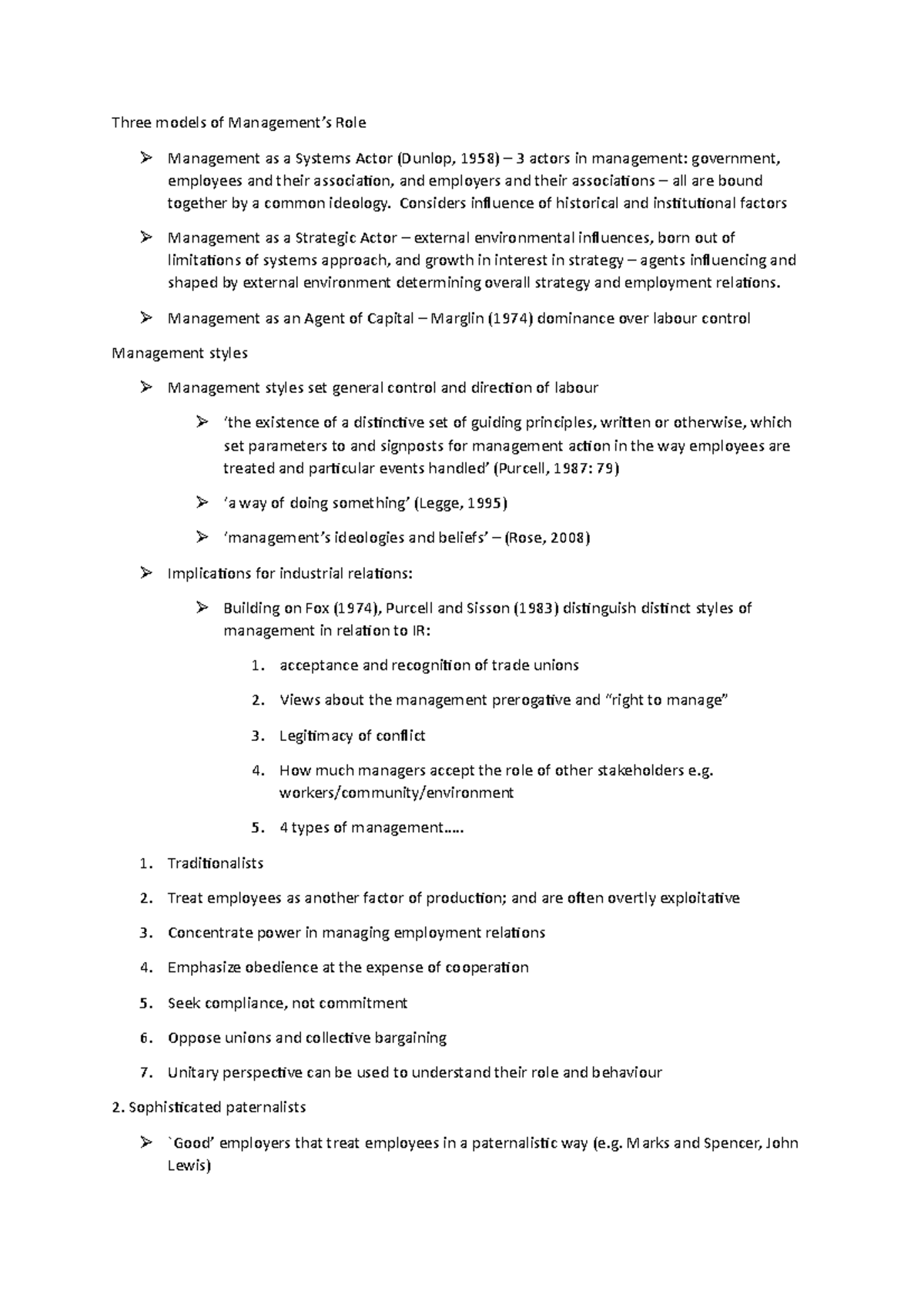 Three models of Management - Considers influence of historical and ...