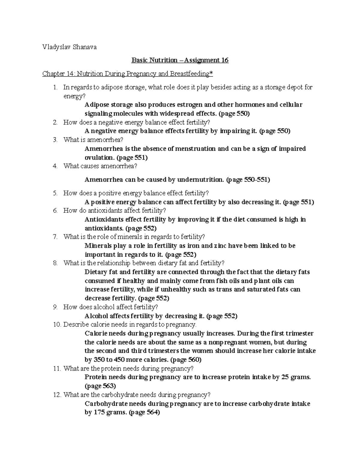 Basic Nutrition - Assignment 16 - Vladyslav Shanava - Vladyslav Shanava ...