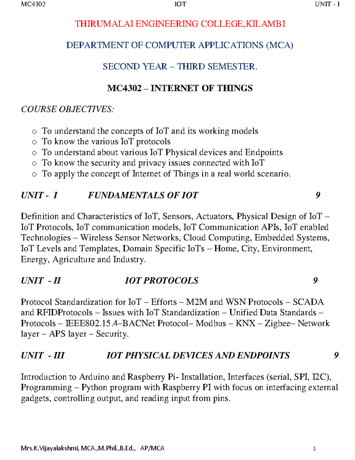 MC4302 IOT UNIT 1 KVL Notes - THIRUMALAI ENGINEERING COLLEGE,KILAMBI ...