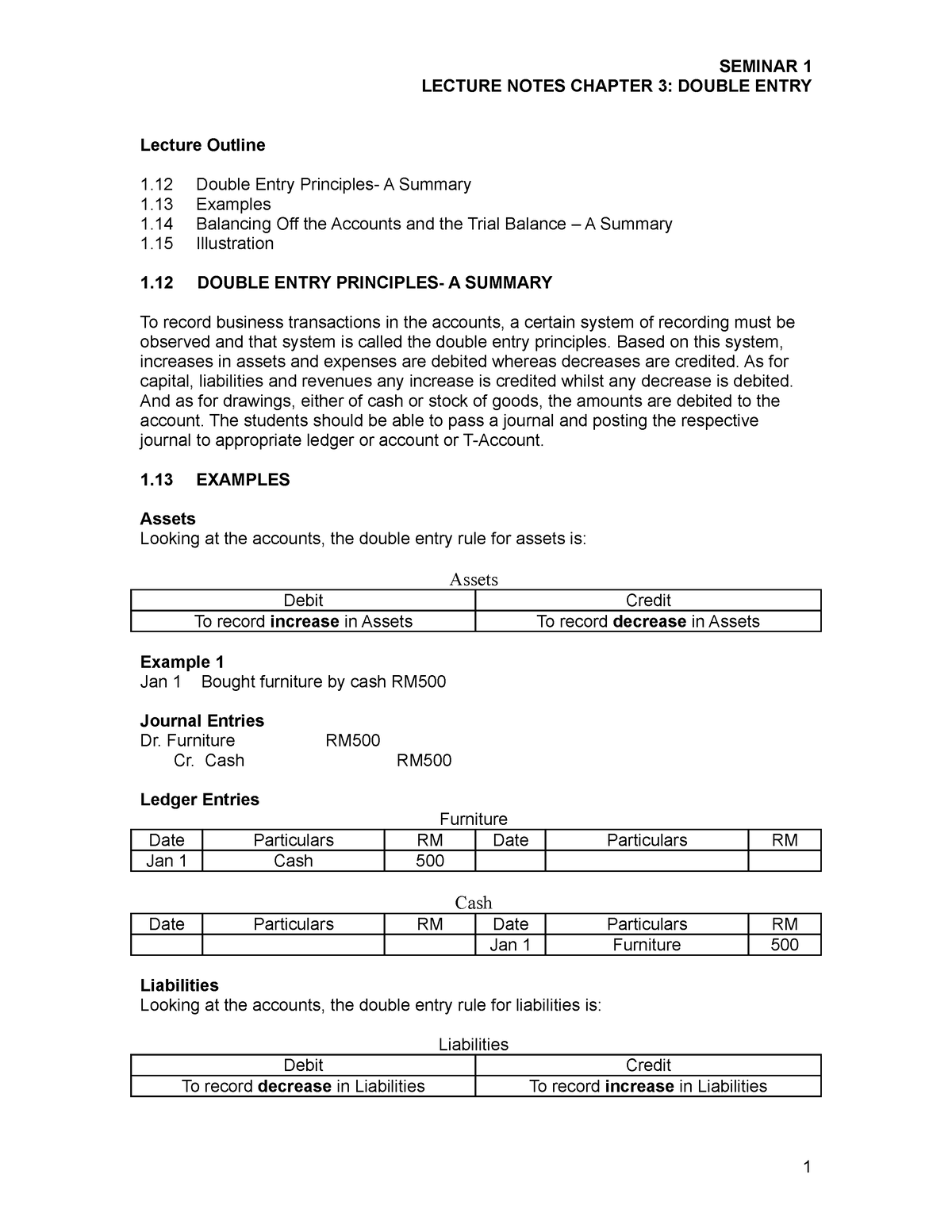 Chapter 4 Double Entries Principles - LECTURE NOTES CHAPTER 3: DOUBLE ...