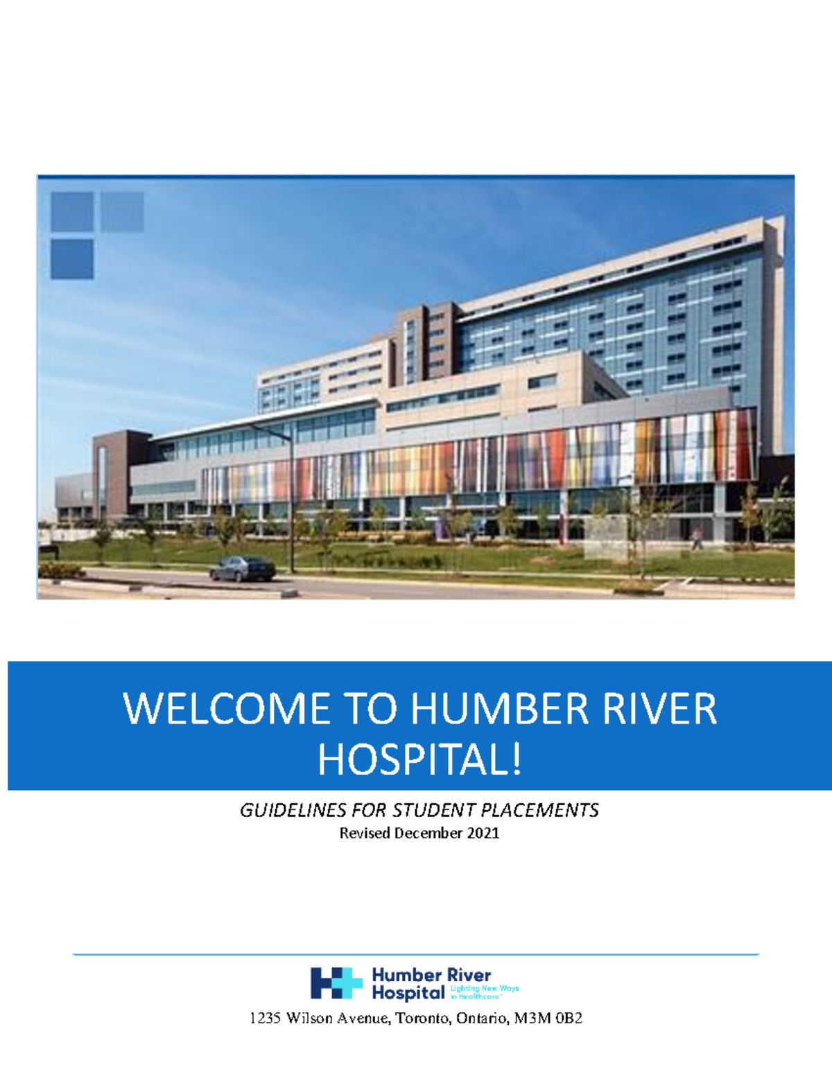 Hrh nursing student handbook 1235 wilson avenue toronto ontario