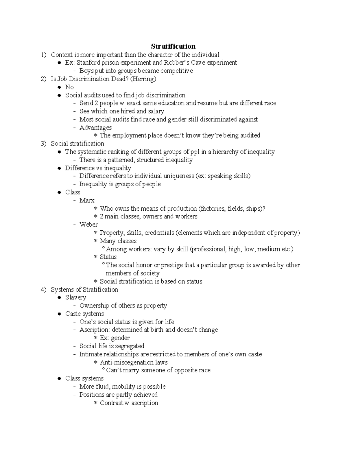 Notes 2-3 Stratification - Stratification Context is more important ...