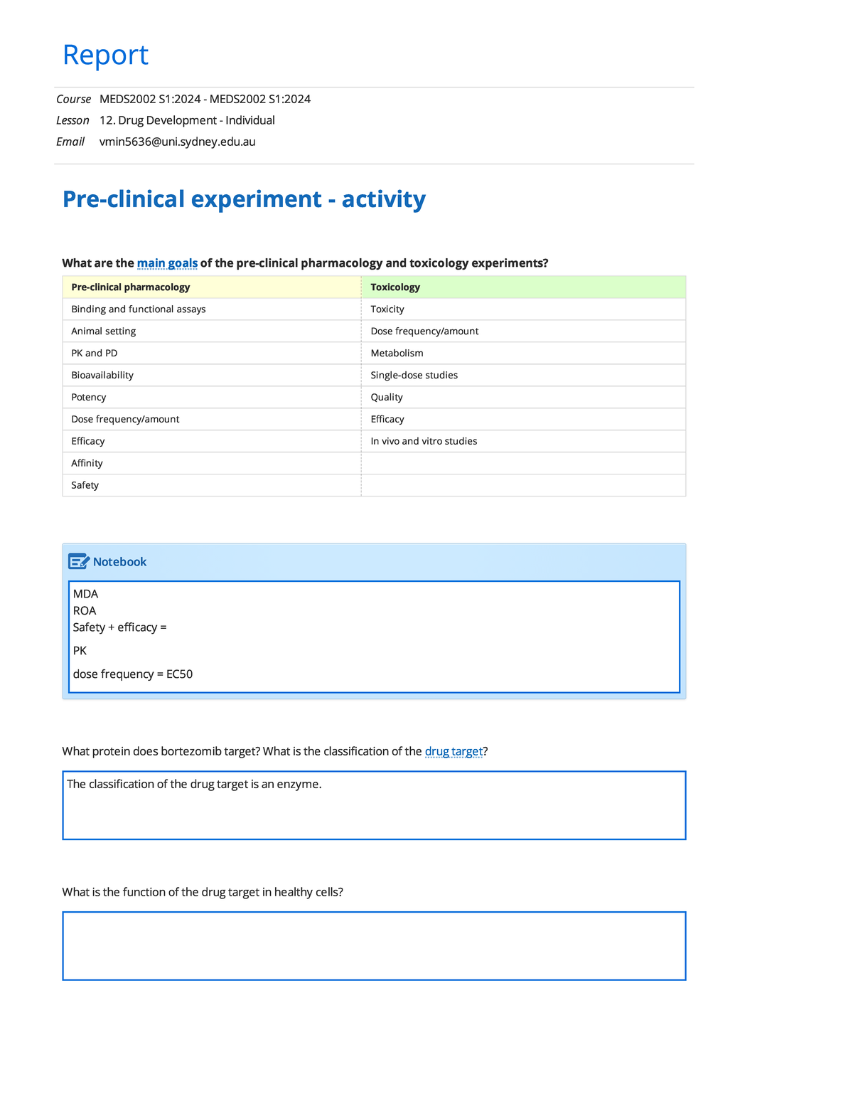12. Drug Development - Individual report - Report Course MEDS2002 S1 ...