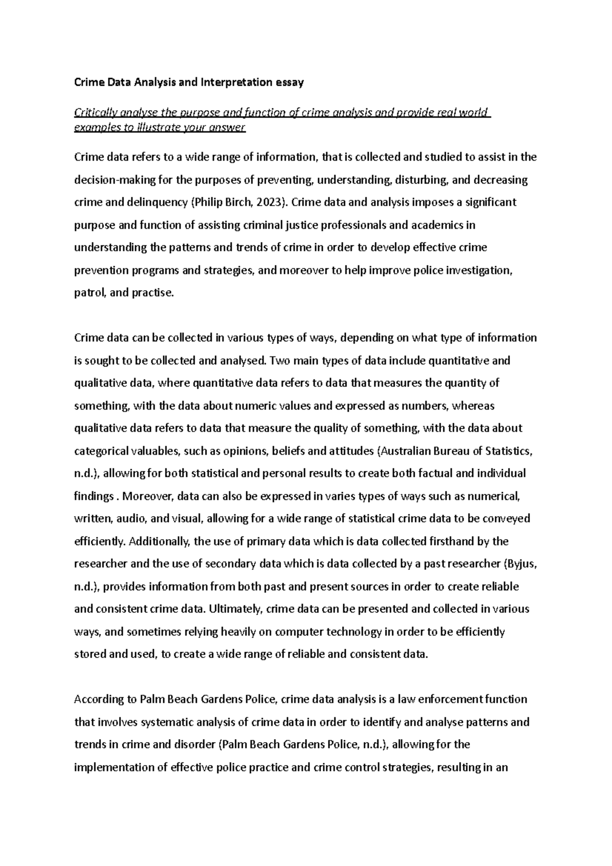 Crime data essay Crime Data Analysis and Interpretation essay