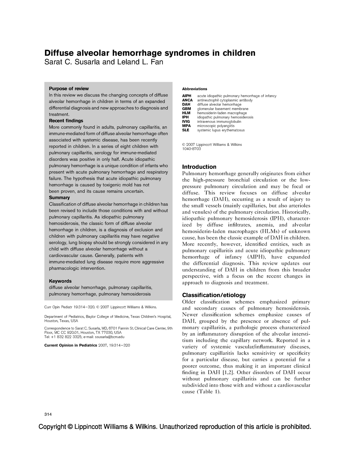 29.05.23. (a) Diffuse Alveolar Hemorrhage Syndromes In Children (review 