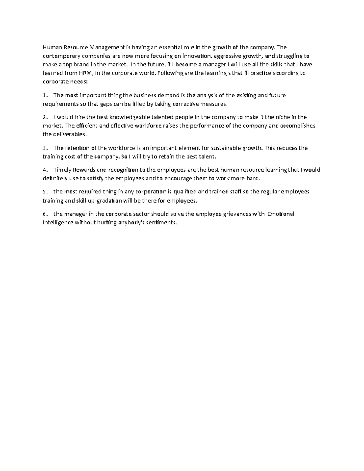 HRM Reflection - Human Resource Management is having an essential role ...