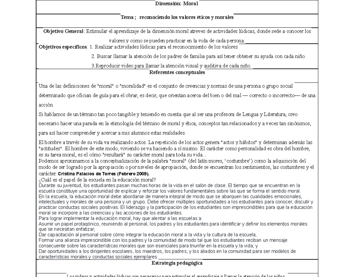 Dimension moral Estructura Dimensión Moral Tema ; reconociendo los