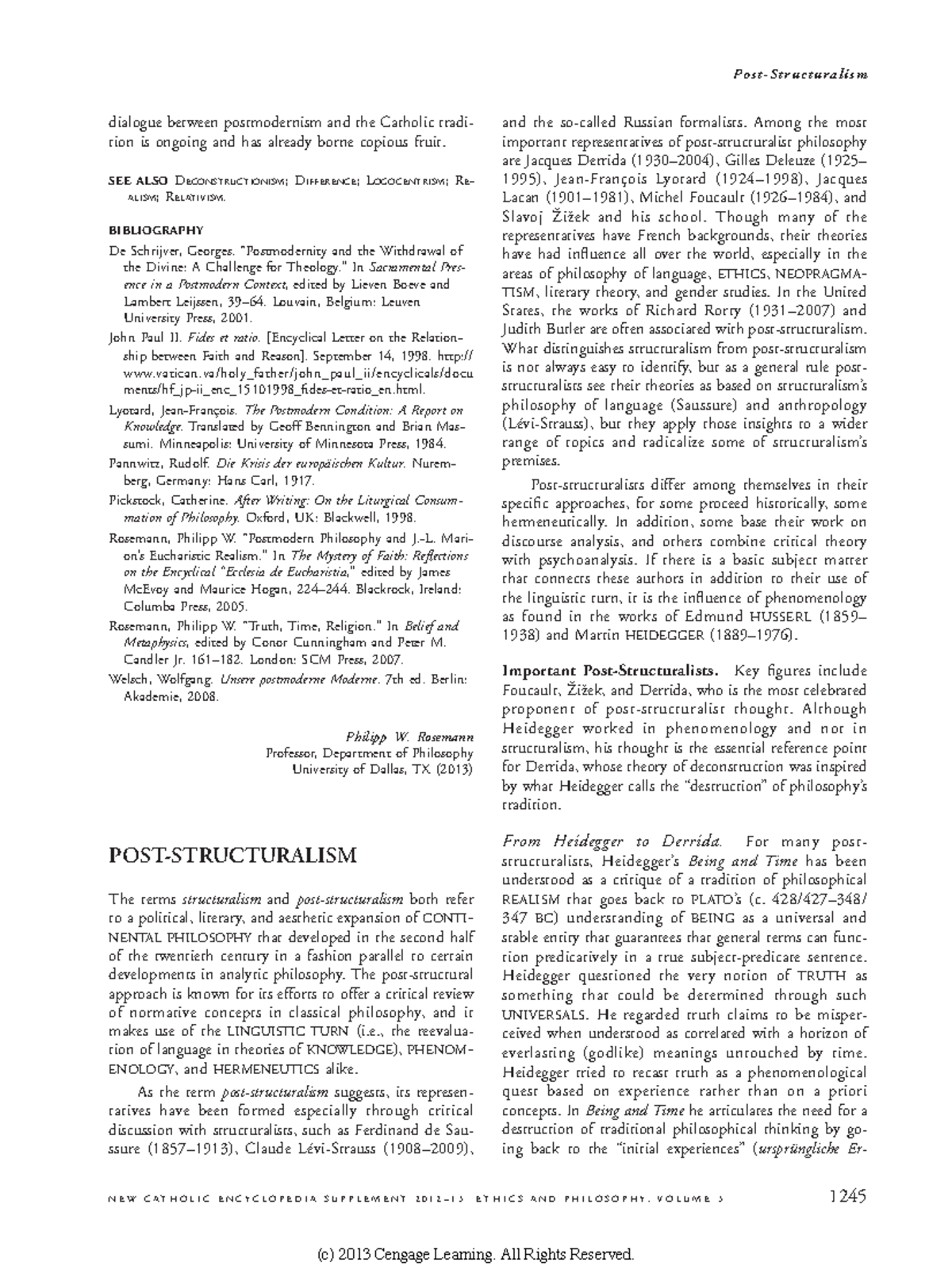 Poststructuralism Summary notes dialogue between postmodernism and