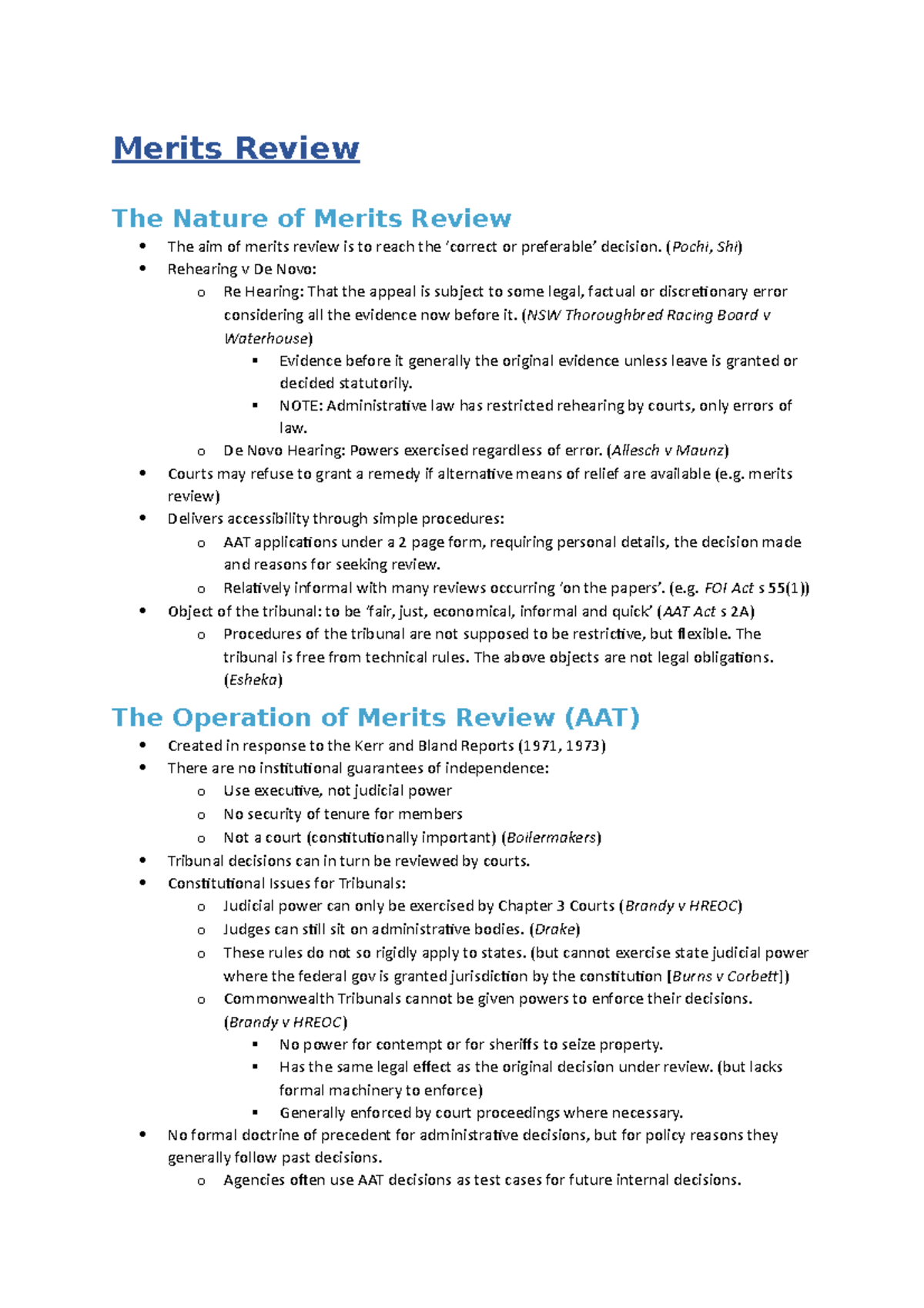Merits Review - Merits Review The Nature of Merits Review The aim of ...