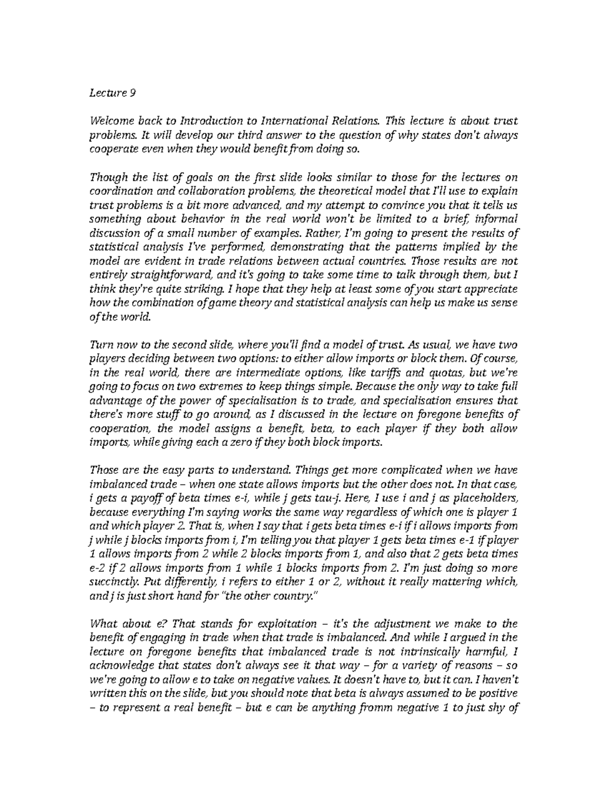 11 script - Lecture Slides Dr. Philip Arena - Lecture 9 Welcome back to ...