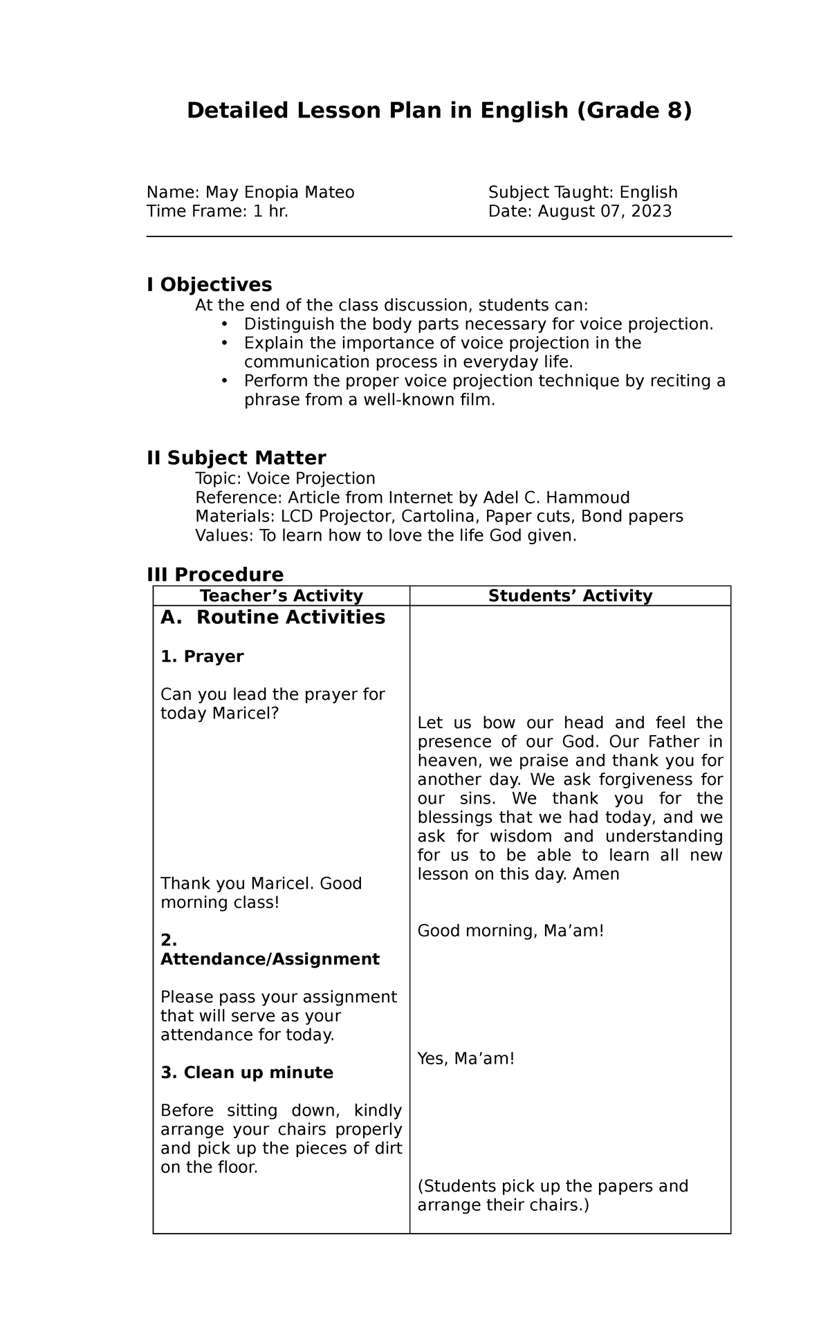 Lesson PLAN Revised 6 Redemo - Detailed Lesson Plan in English (Grade 8 ...