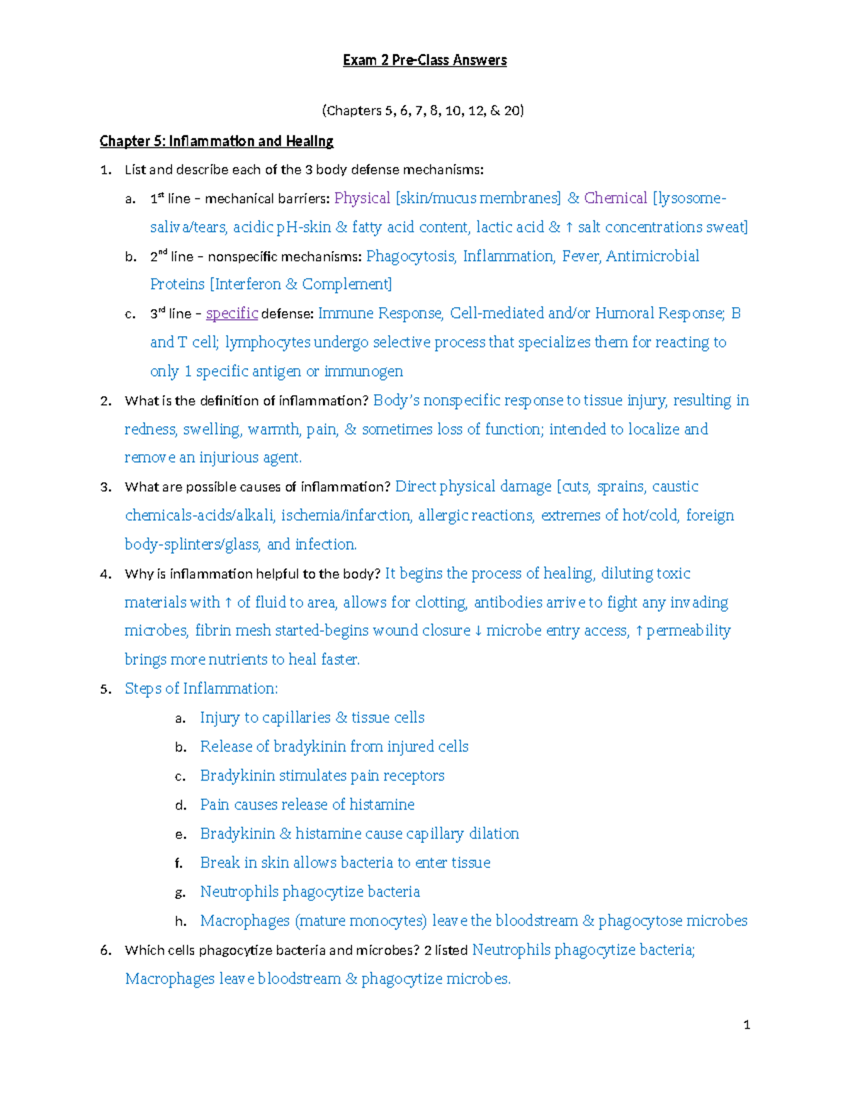 Exam 2 Study Answers Updated - (Chapters 5, 6, 7, 8, 10, 12, & 20 ...