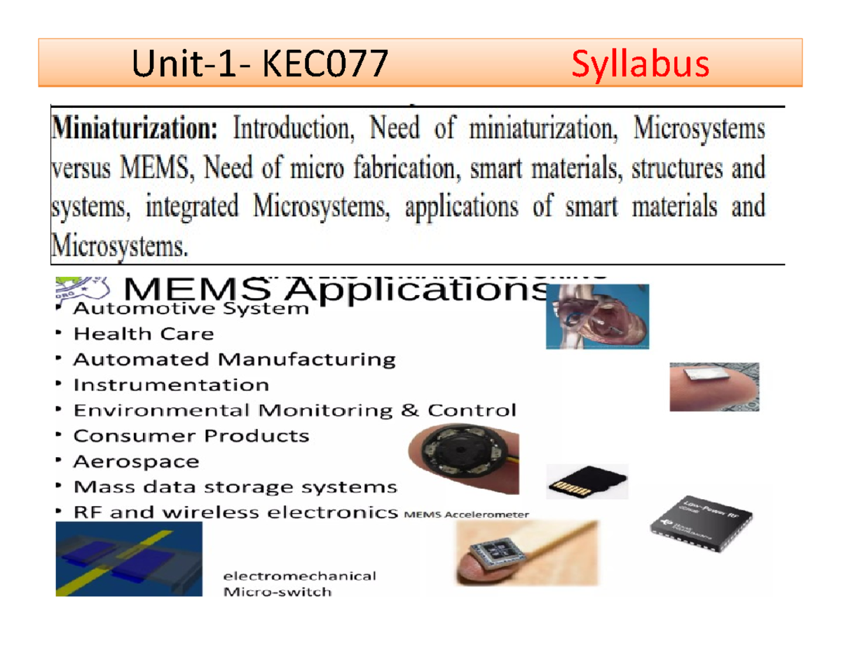 KEC077-Unit-1 notes - UnitUnit- 11 - KEC077KEC077 SyllabusSyllabus For ...