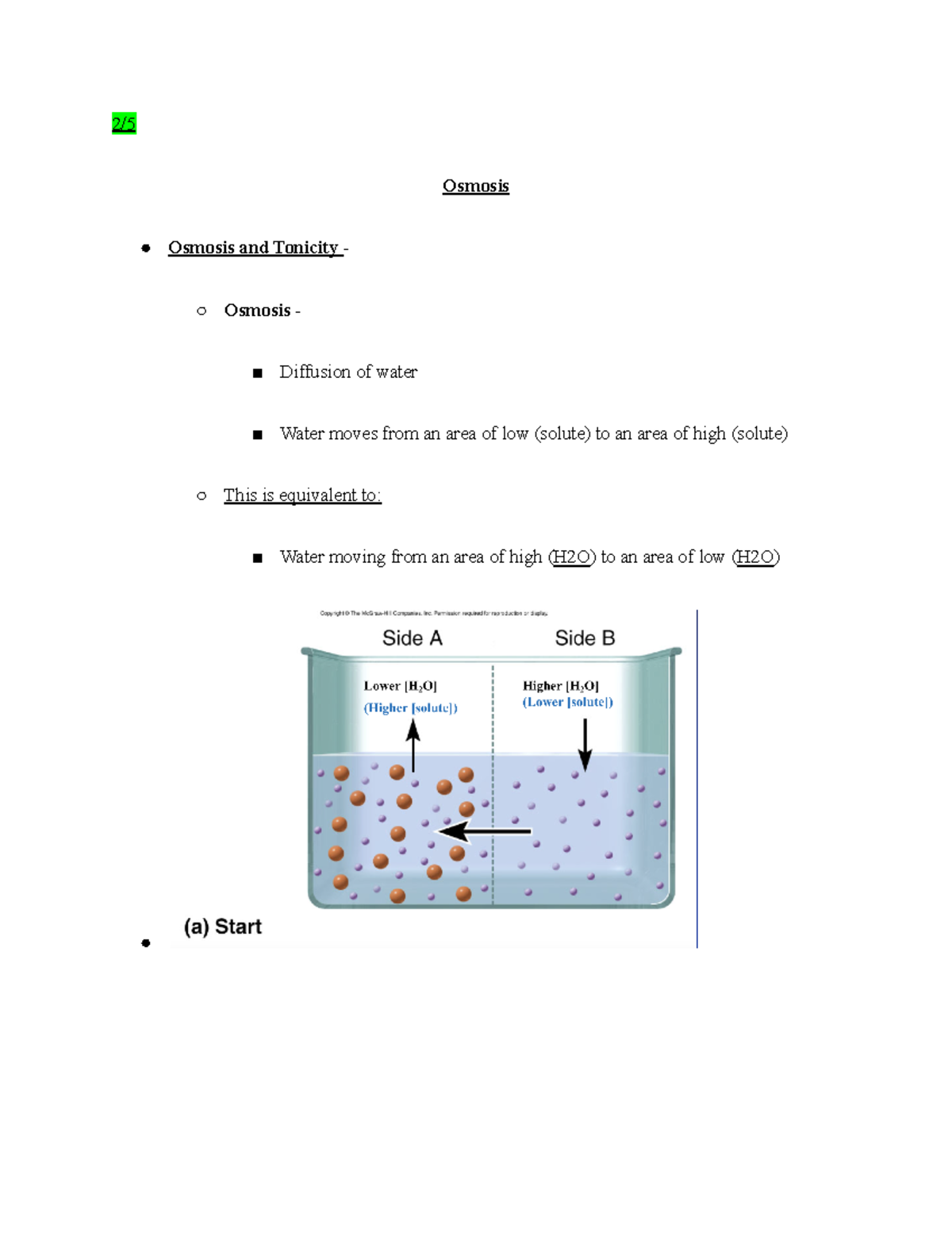 Osmosis - Lecture notes 13-15 - 2/ Osmosis Osmosis and Tonicity ...