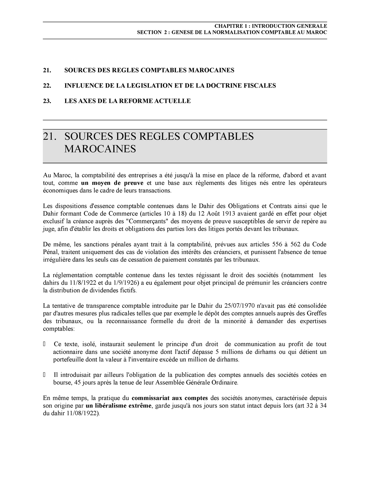 Section 2 - Génese De La Normalisation Comptable Au Maroc - SECTION 2 ...