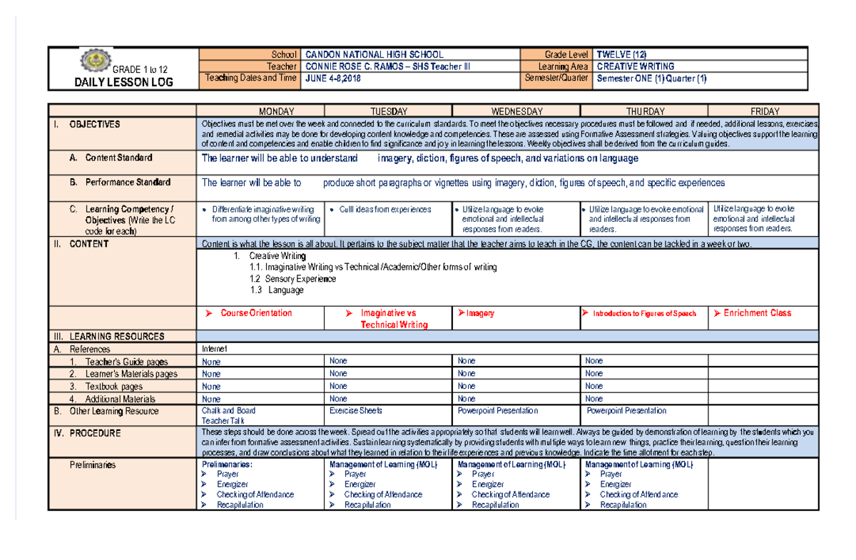 Pdf-1wk1-creative-writing compress - GRADE 1 to 12GRADE 1 to 12 DAILY ...