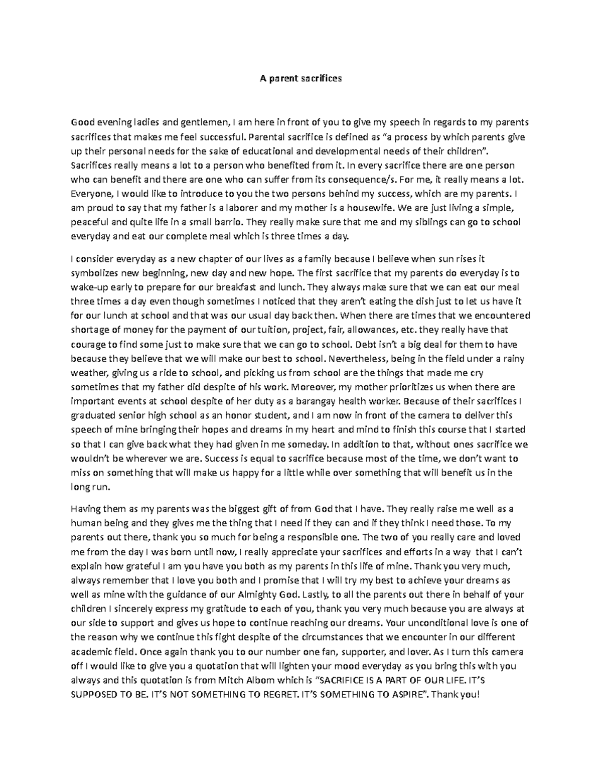 speech-a-parent-sacrifices-good-evening-ladies-and-gentlemen-i-am