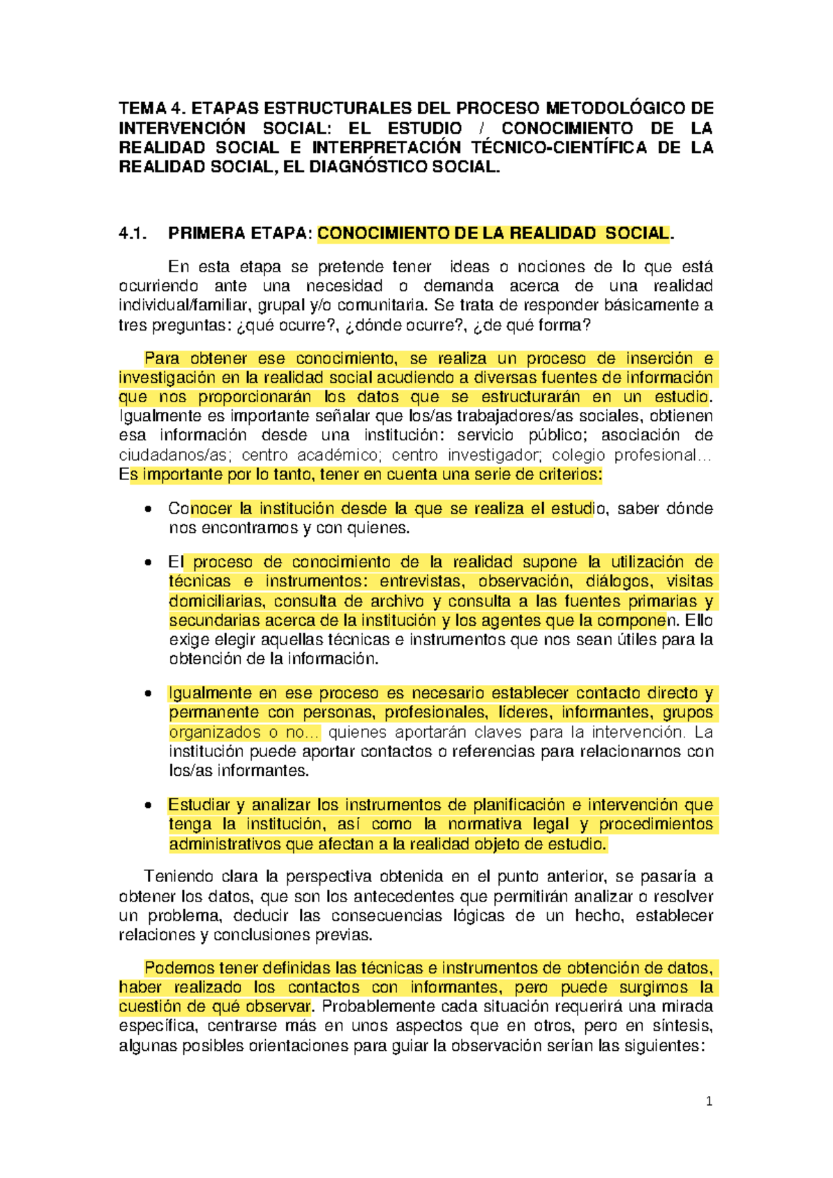 Tema 4. Conocimiento de la realidad y Diagnóstico social - TEMA 4 ...