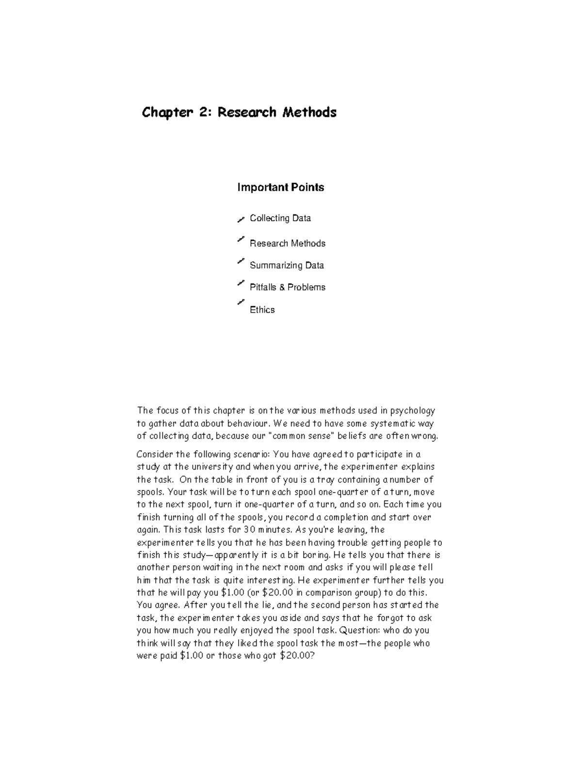 Chapter Two Notes - Chapter 2: Research Methods The Focus Of This ...