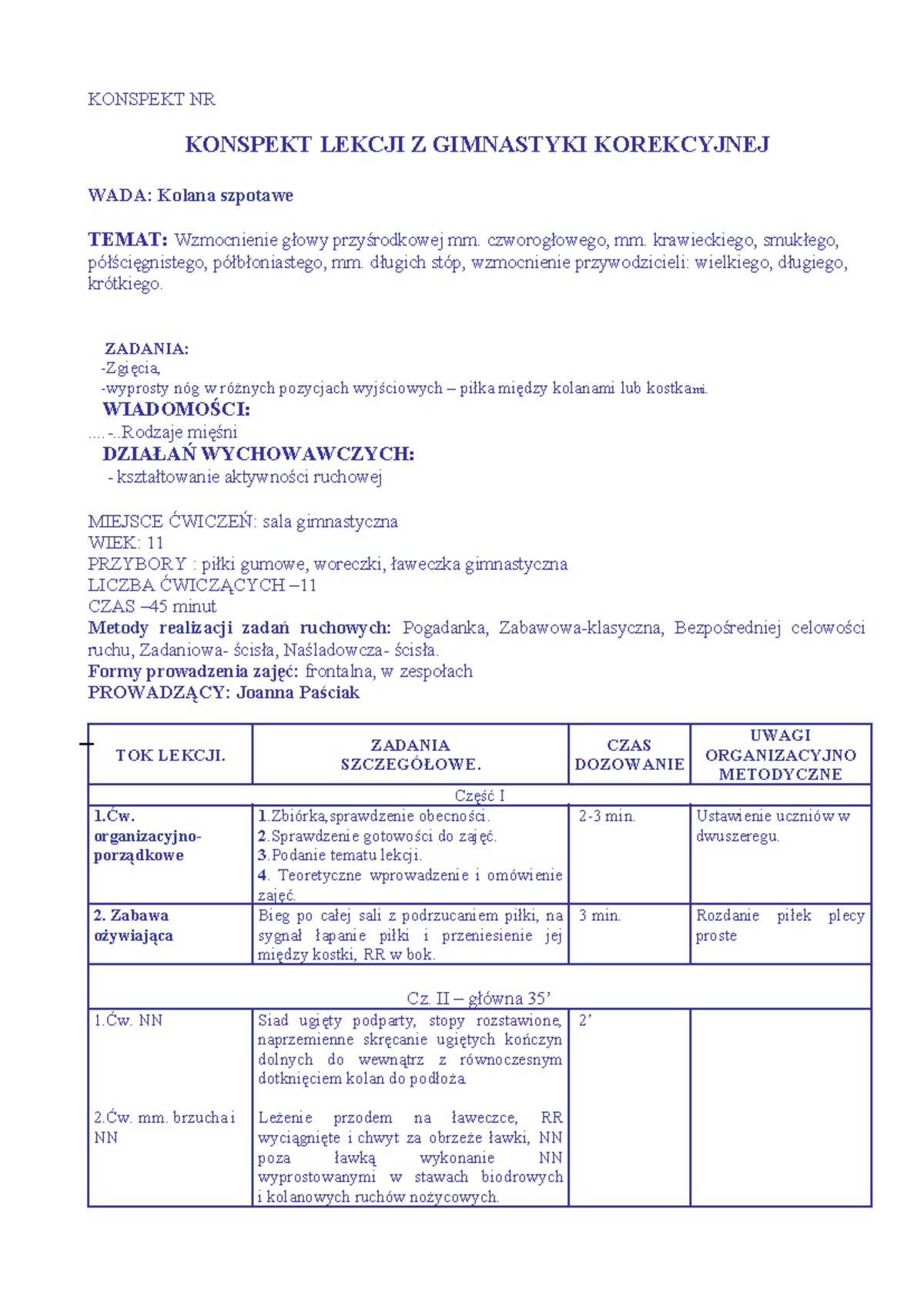 Konspekt Z Lekcji Na Kotrjbył Sprawdzian www.studocu.com