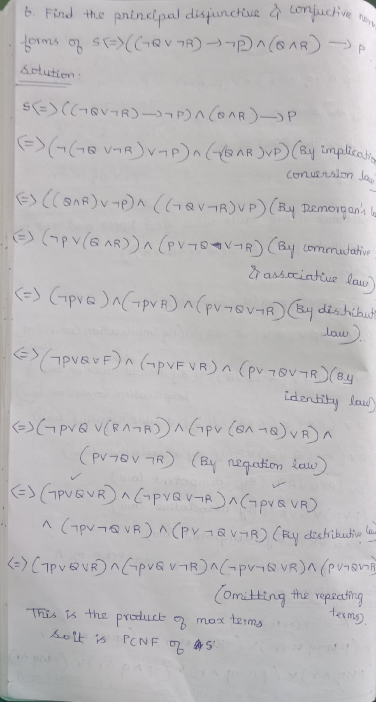 Dm unit 1 discrete maths notes 6 find the principal disfunctive