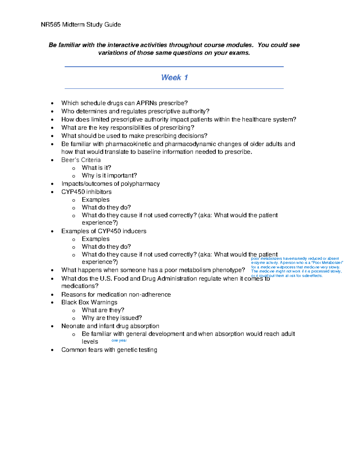 Midterm Study Guide Made By Professor - Be Familiar With The ...