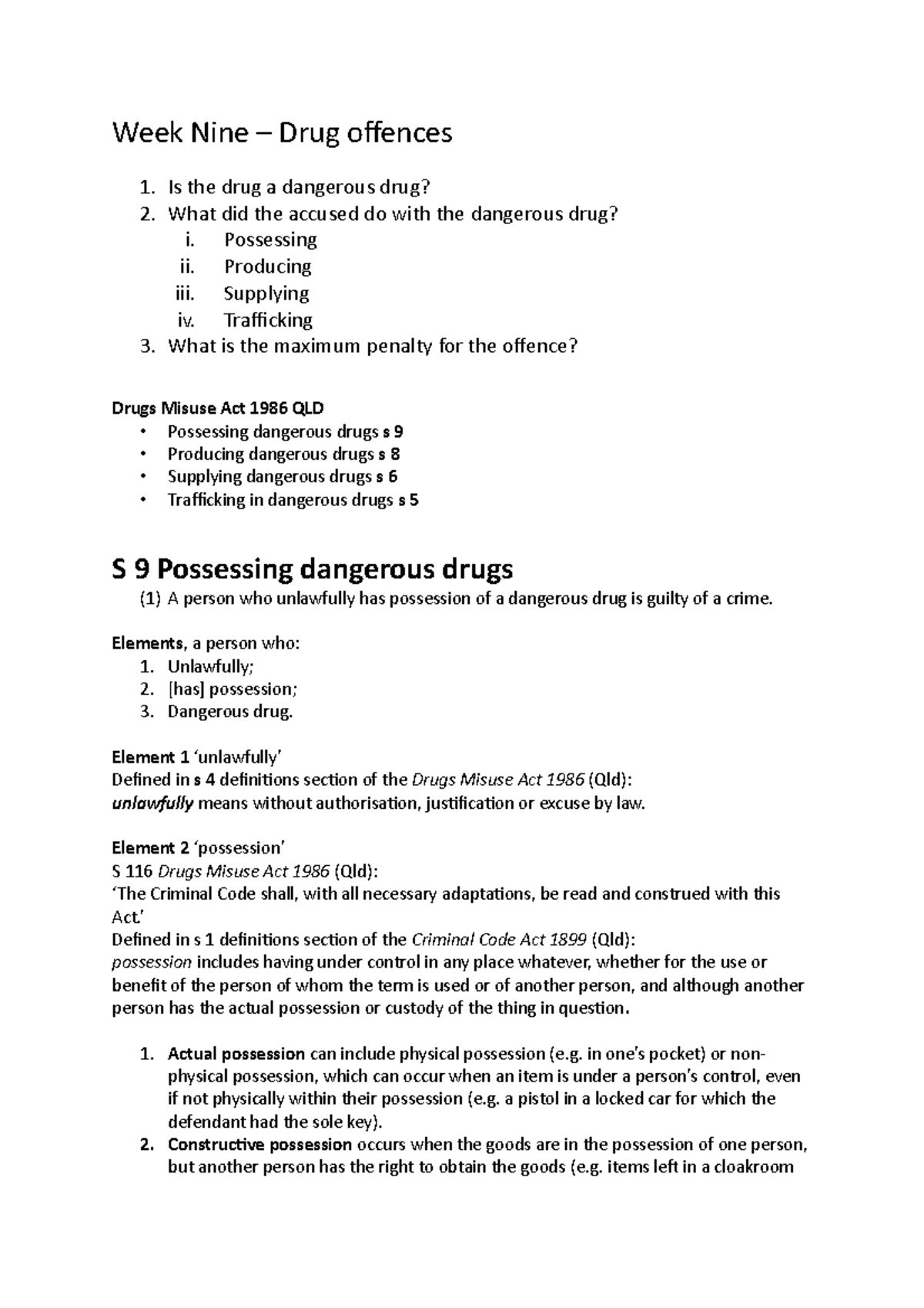 week-nine-criminal-law-week-nine-drug-offences-1-is-the-drug-a