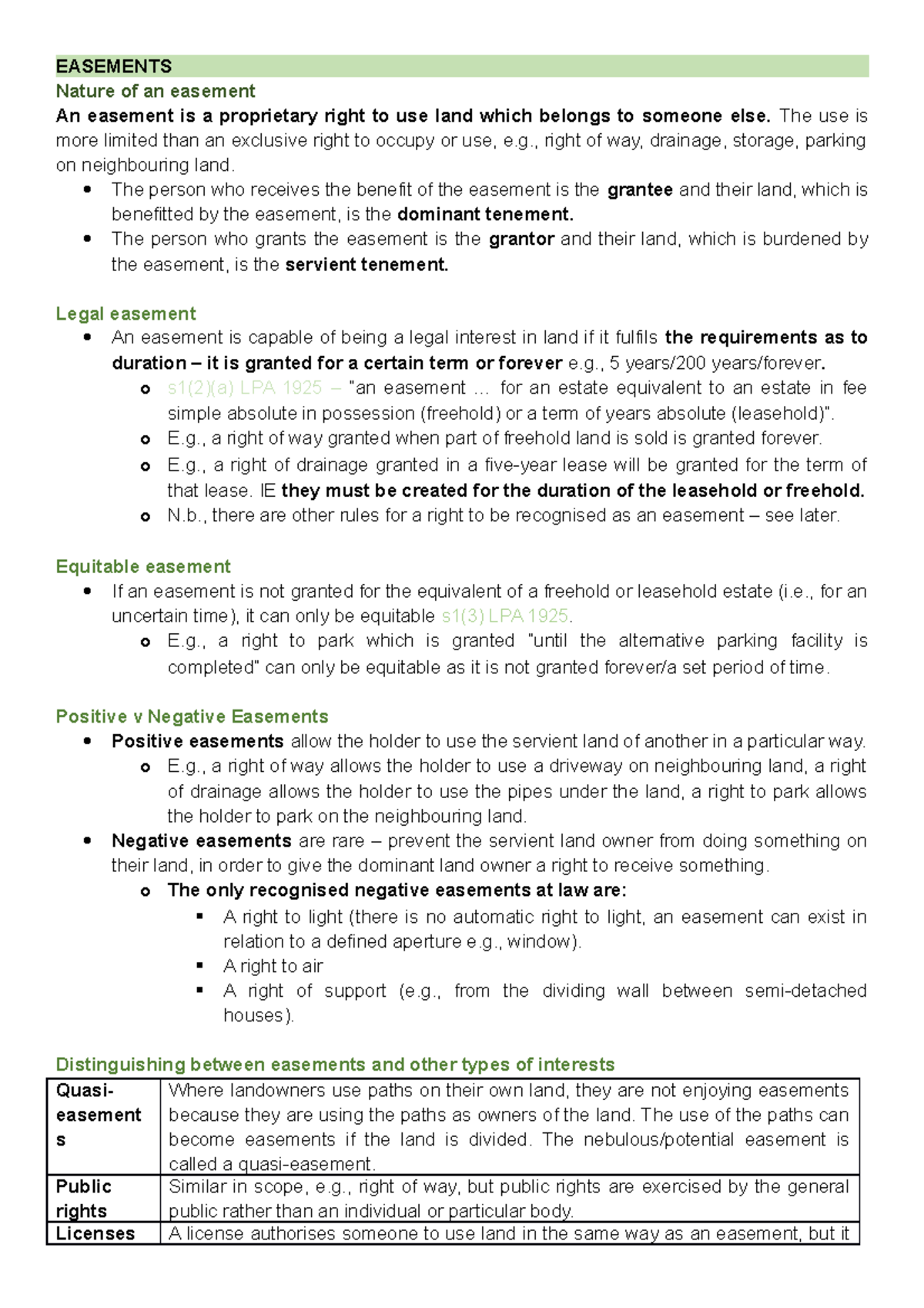 Easements - EASEMENTS Nature Of An Easement An Easement Is A ...