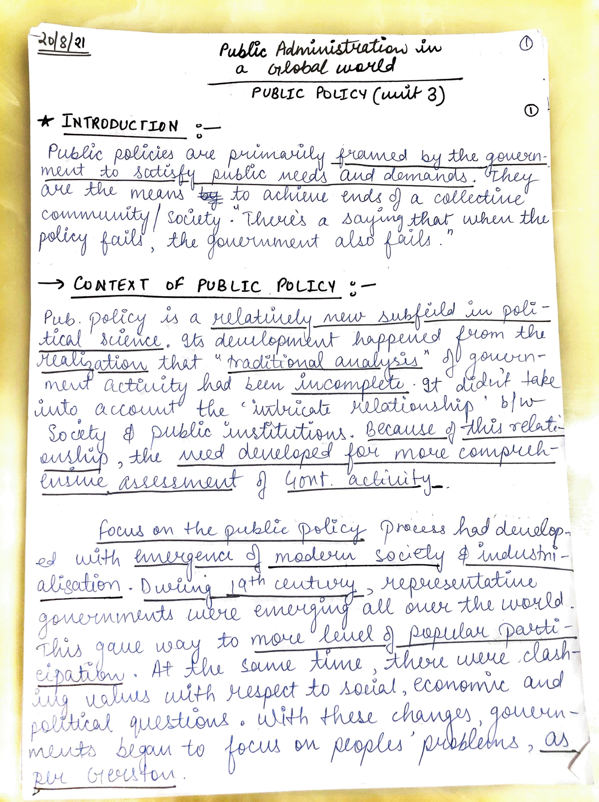 Public Policy. 1 - Very Nicely Documented Notes - Political Science ...