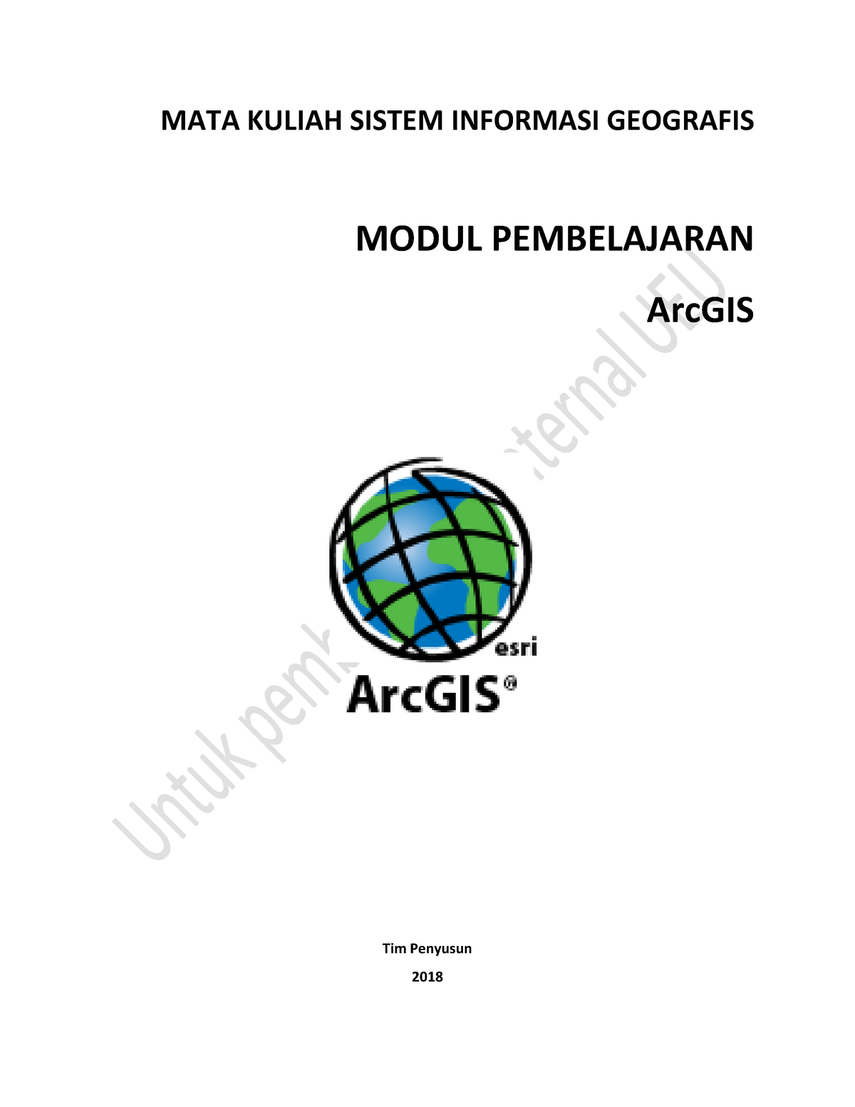 Modul Pembelajaran Arcgis - MATA KULIAH SISTEM INFORMASI GEOGRAFIS ...