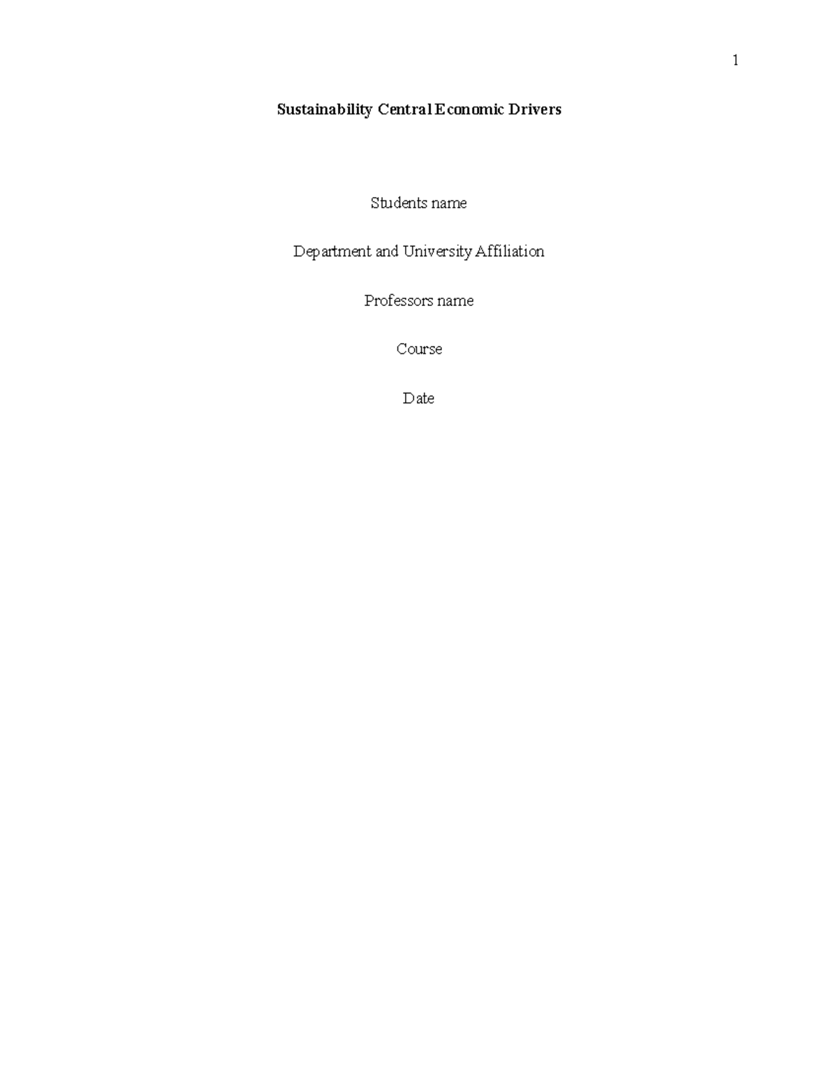 Sustainability Central Economic Driver - Sustainability Central ...