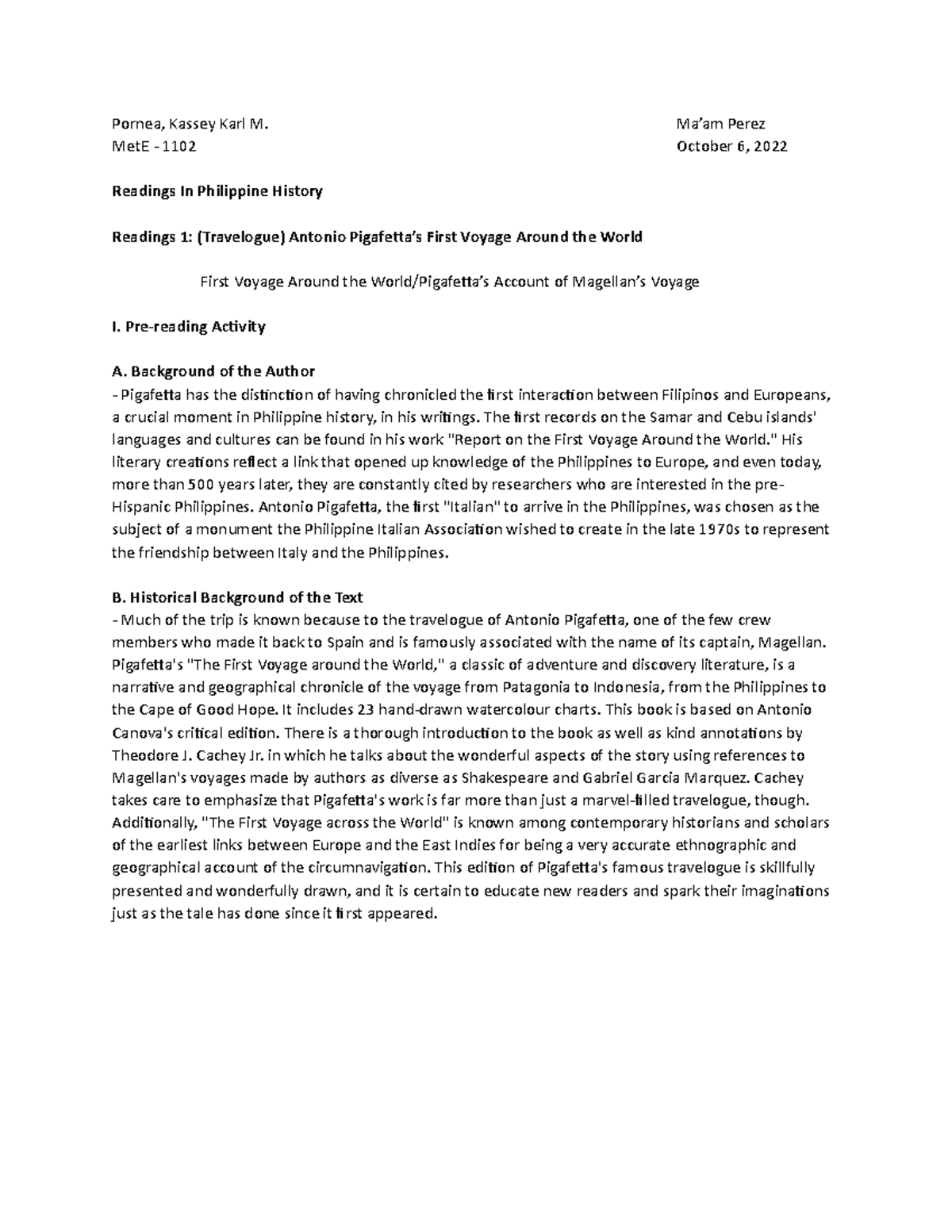 RPH Travelouge - Activity – One Past But Many Histories (Position Paper ...
