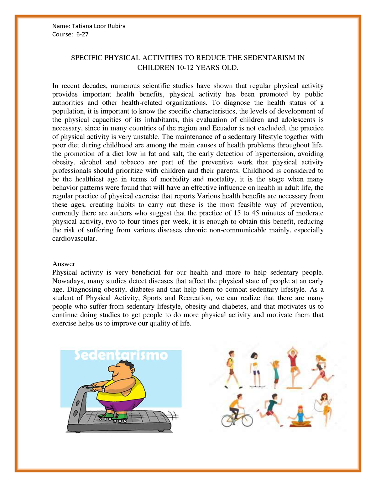 Specific Physical Activities TO Reduce THE Sedentarism IN Children 10 ...