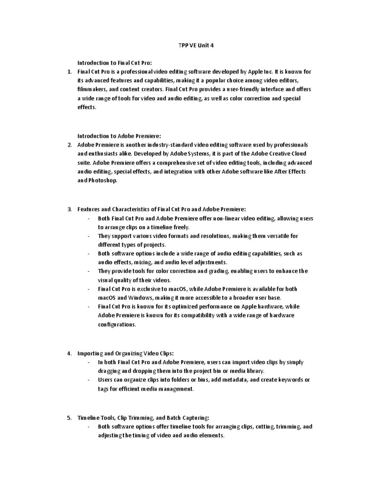 TPP VE Unit4 - Give a short notes to study - TPP VE Unit 4 Introduction ...