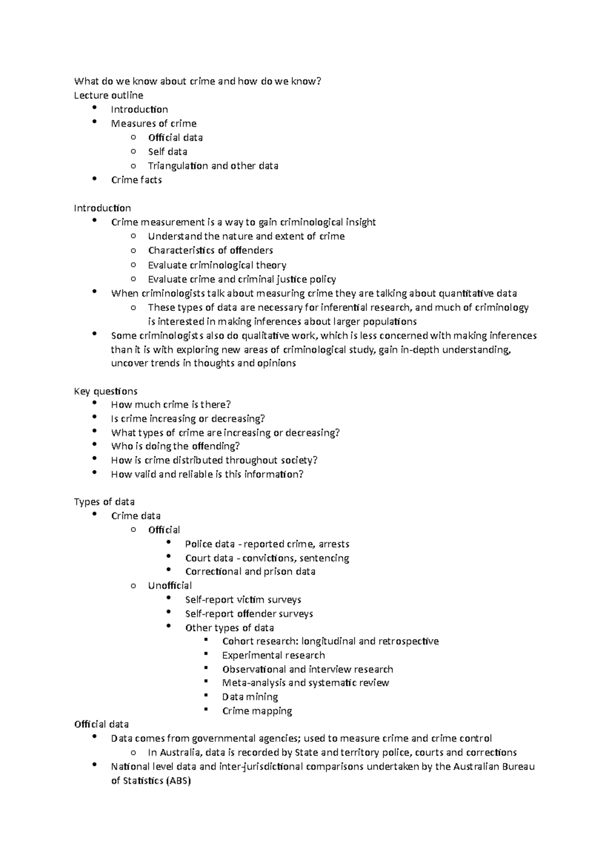 Lecture 2 - What do we know about crime and how do we know? - 2007CCJ ...