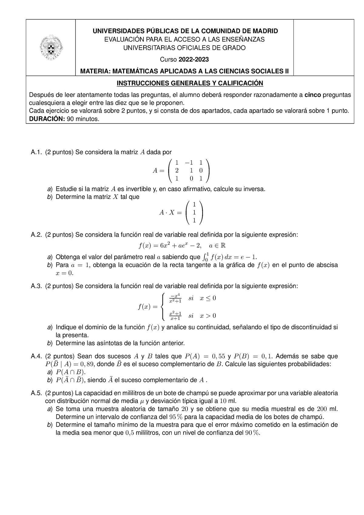 Matem Áticas Acs Ii 8 - Preparación Selectividad - UNIVERSIDADES ...