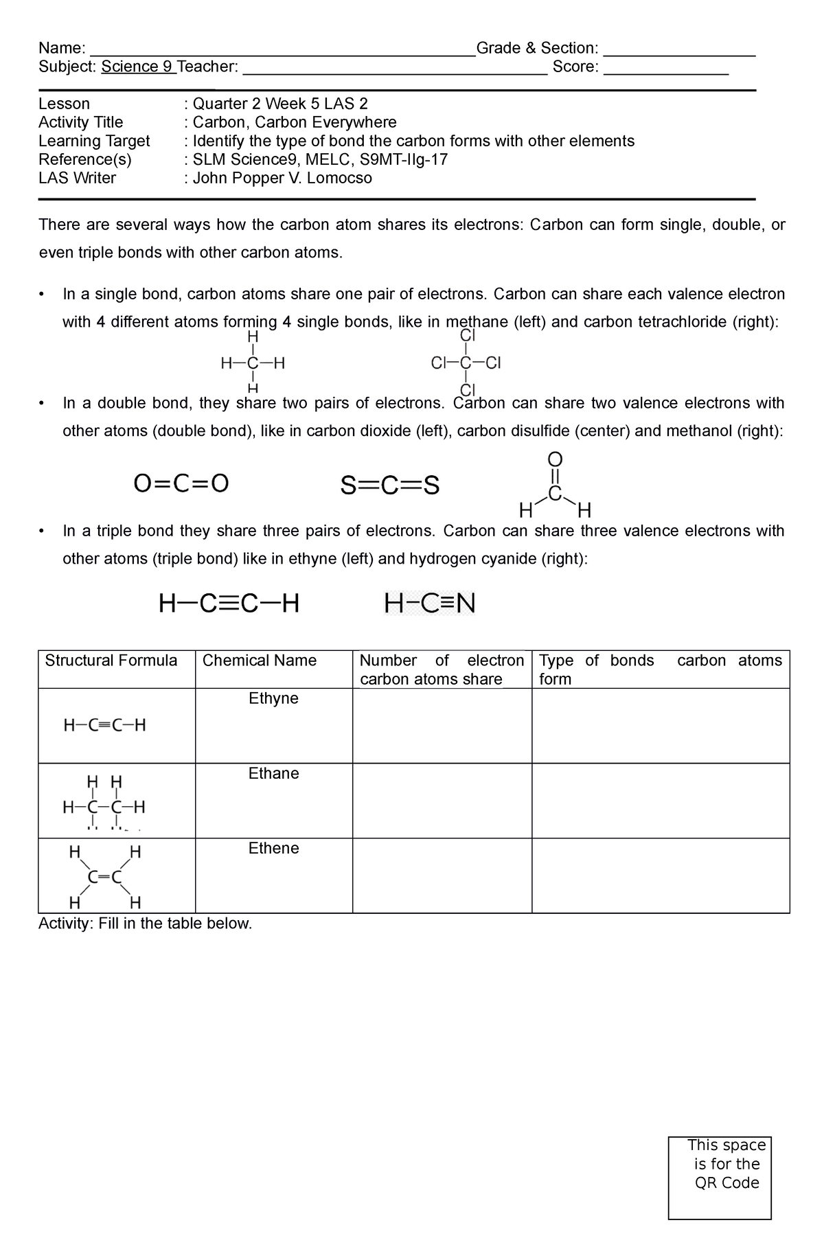 Science 9 Q2 Week5 LAS2 - Name ...