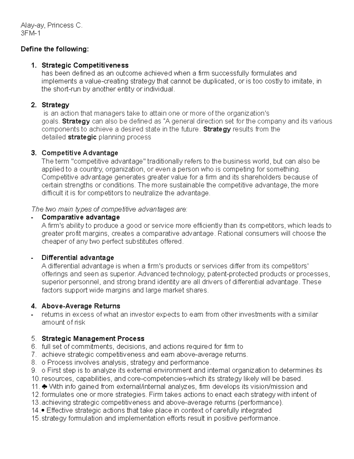 week 3 assignment strategic management and strategic competitiveness