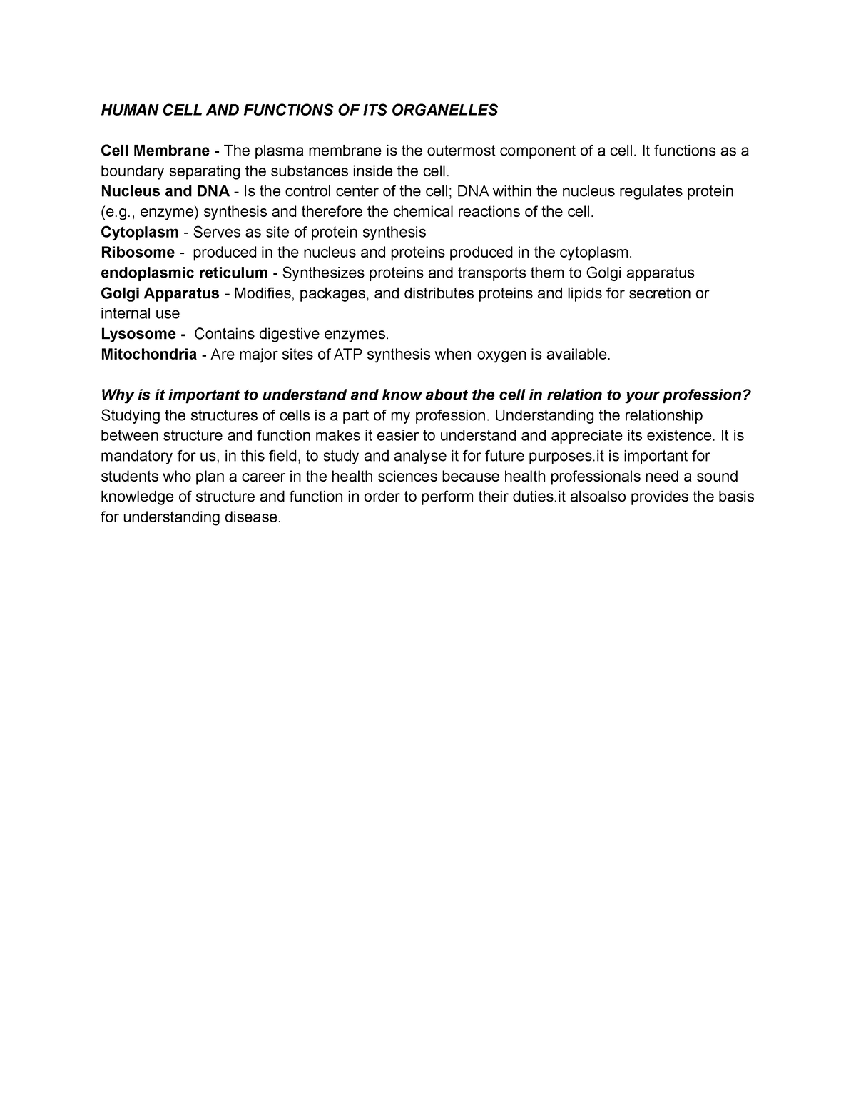 human-cell-and-functions-of-its-organelles-human-cell-and-functions-of-its-organelles-cell