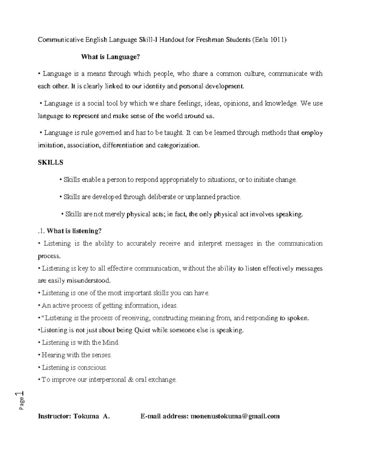 Handout commu.(Enla 1011)-1 - Page 1 Communicative English Language ...